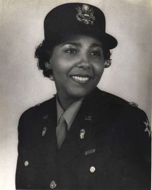 Female, African American Soldier in uniform from World War II