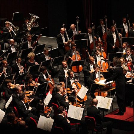 Musicians in an orchestra